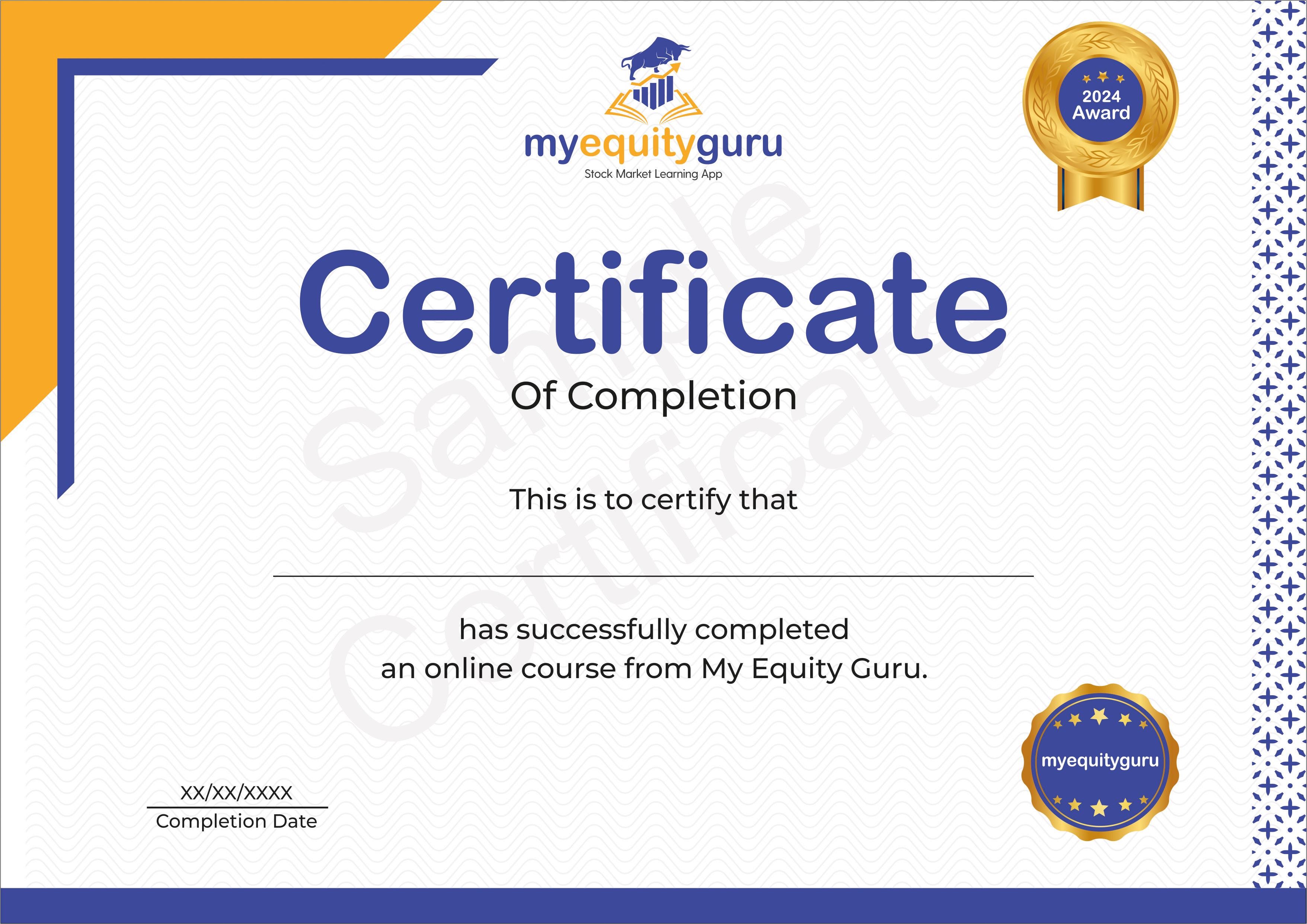 Sample Certificate