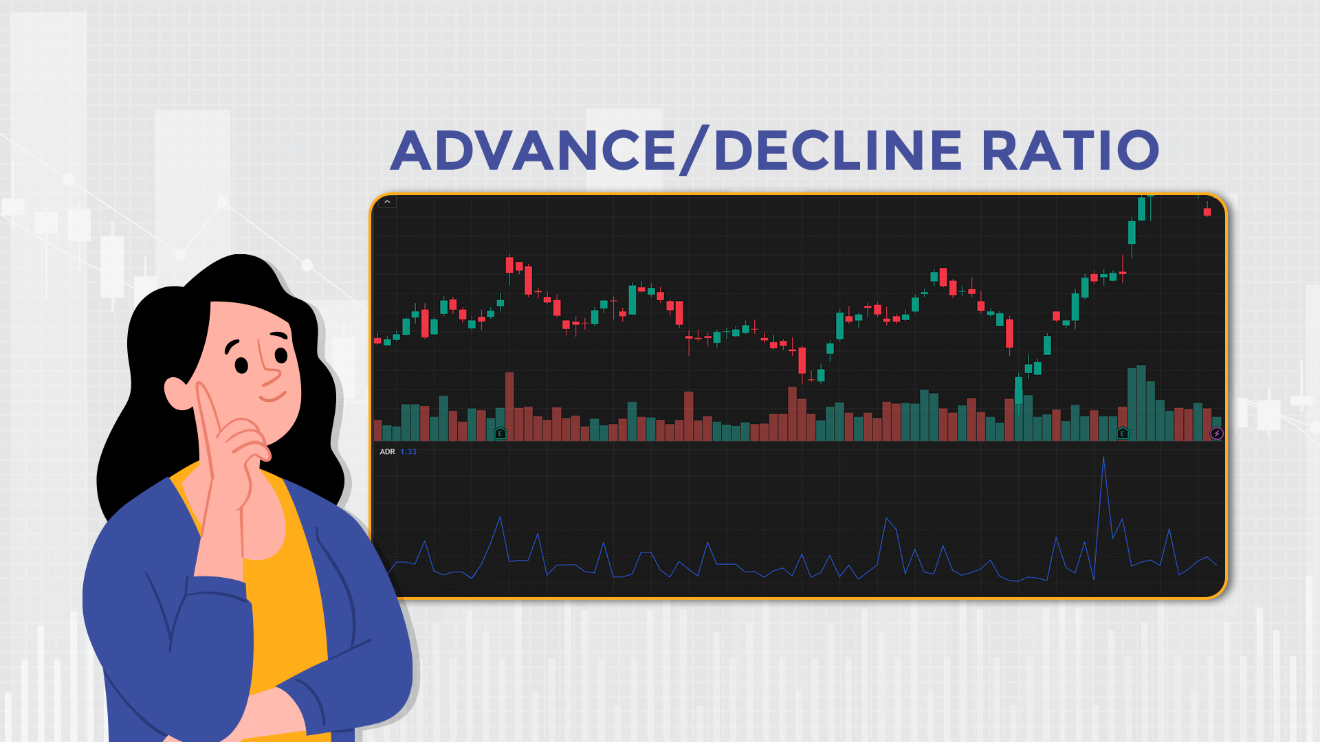 The advance/decline ratio compares the number of stocks rising to those falling.